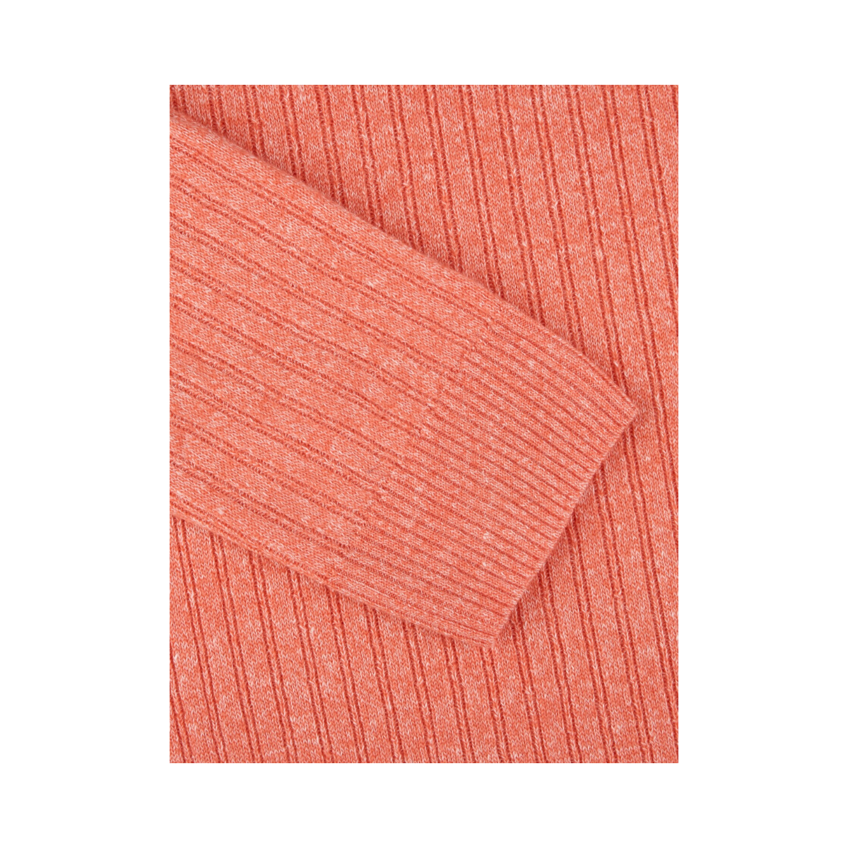 Sweater Knitted Ribbed Linen / Merino Wool - Orange