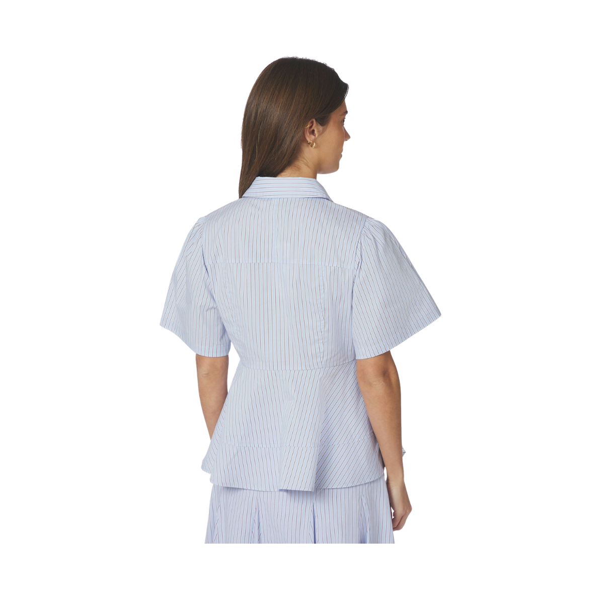Janelle Stripe Shirt - Blue/Brown Stripe