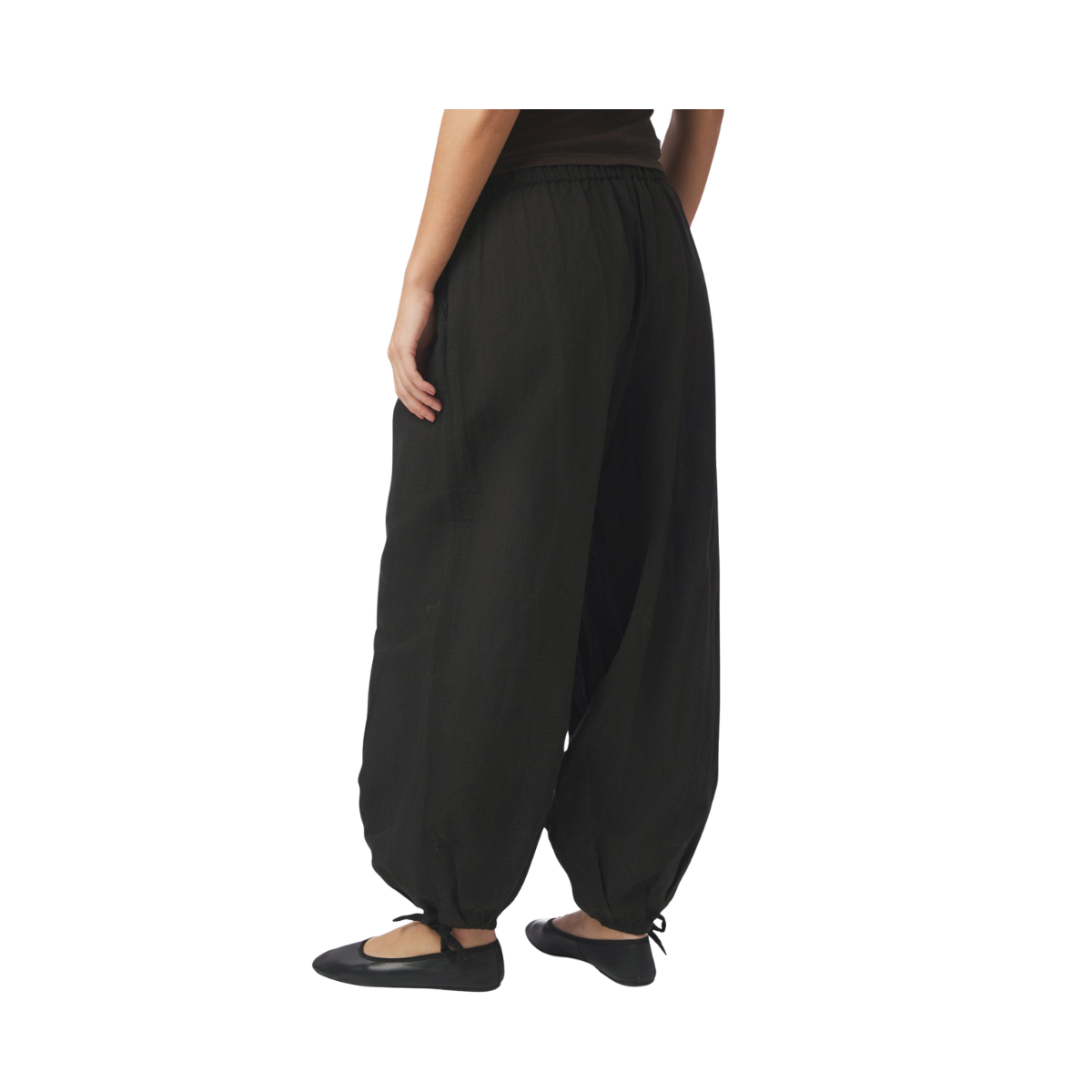 Roxane Balloon Linen Pants - Black