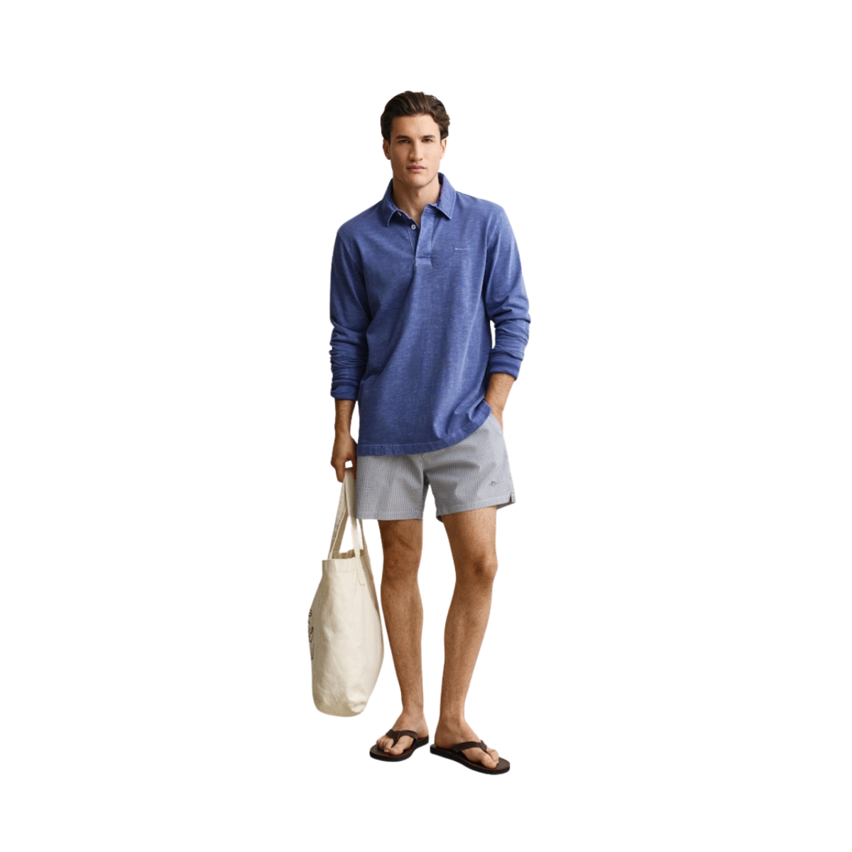 Striped Seersucker Swim Shorts - VINTAGE BLUE