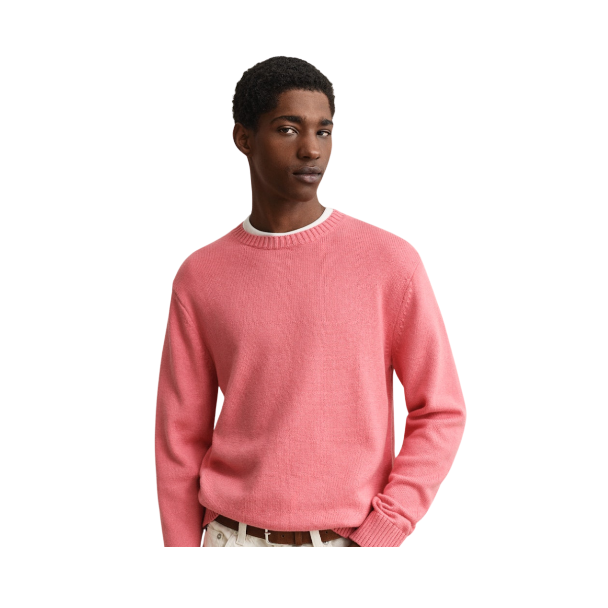 Cotton Blend C-Neck - Rose Pink