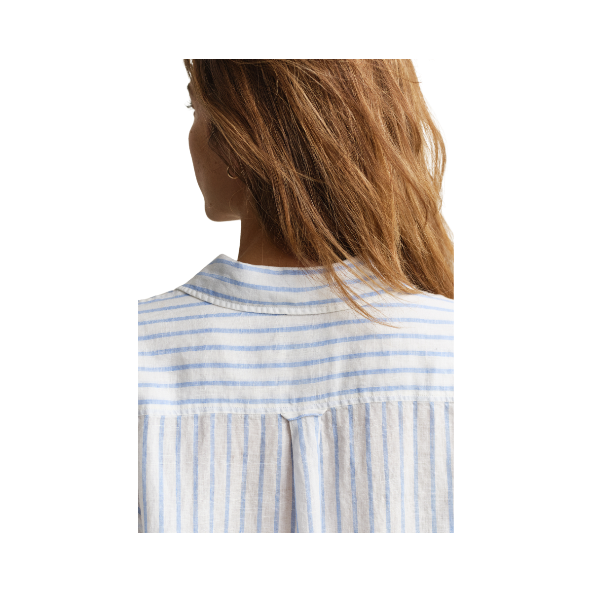 Rel Striped Linen LS Shirt - Hydrangea Blue
