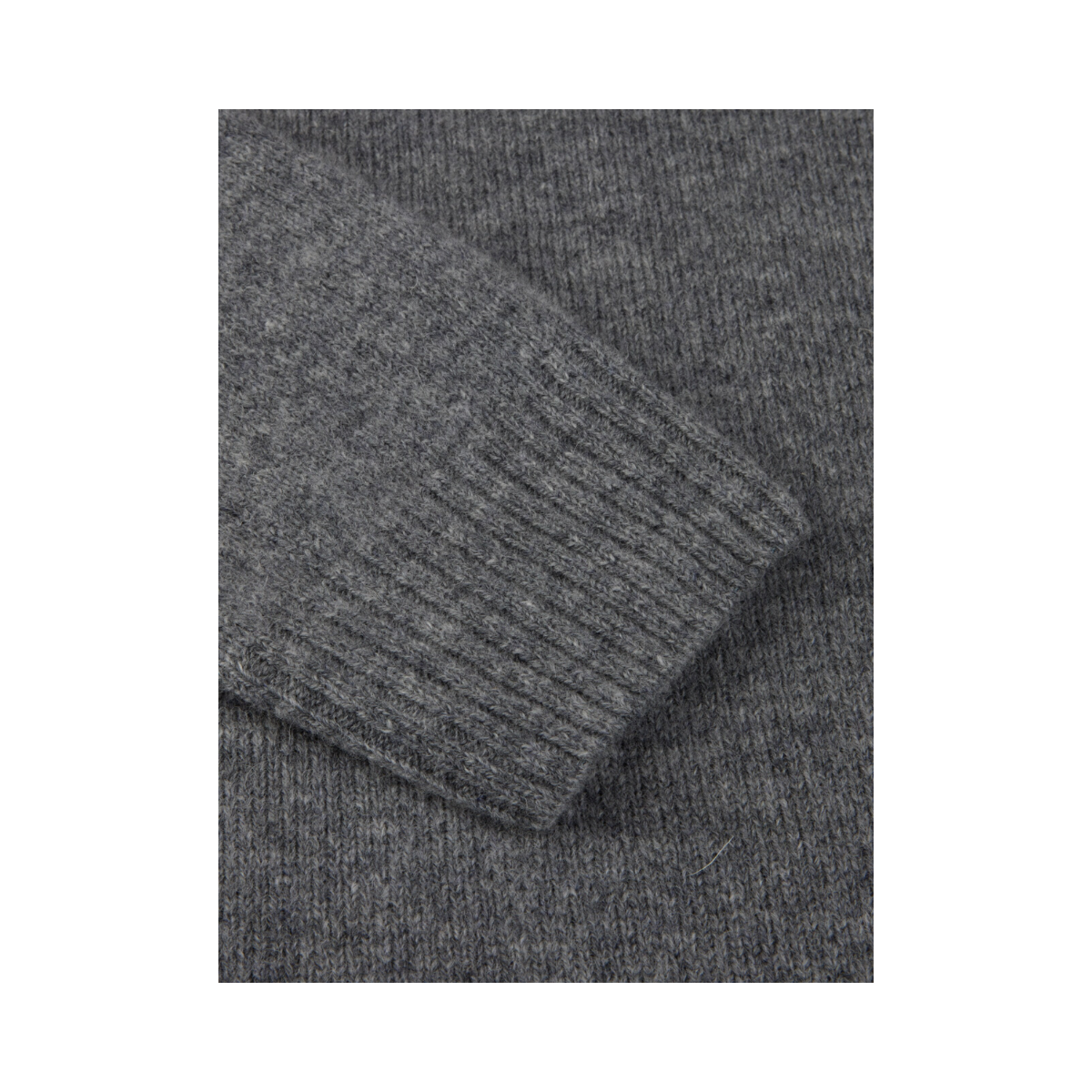 Sweater Knitted Crew Lambs Wool - Grey