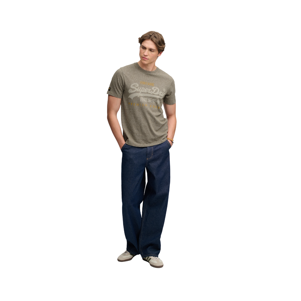 Vl Heritage Relaxed Tee - 9AE Olive Green Marl