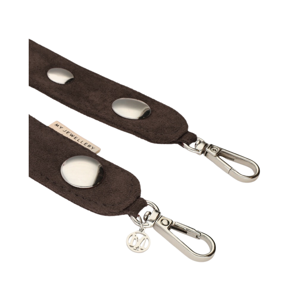 Phone cord suede studs brown - 100 BROWN