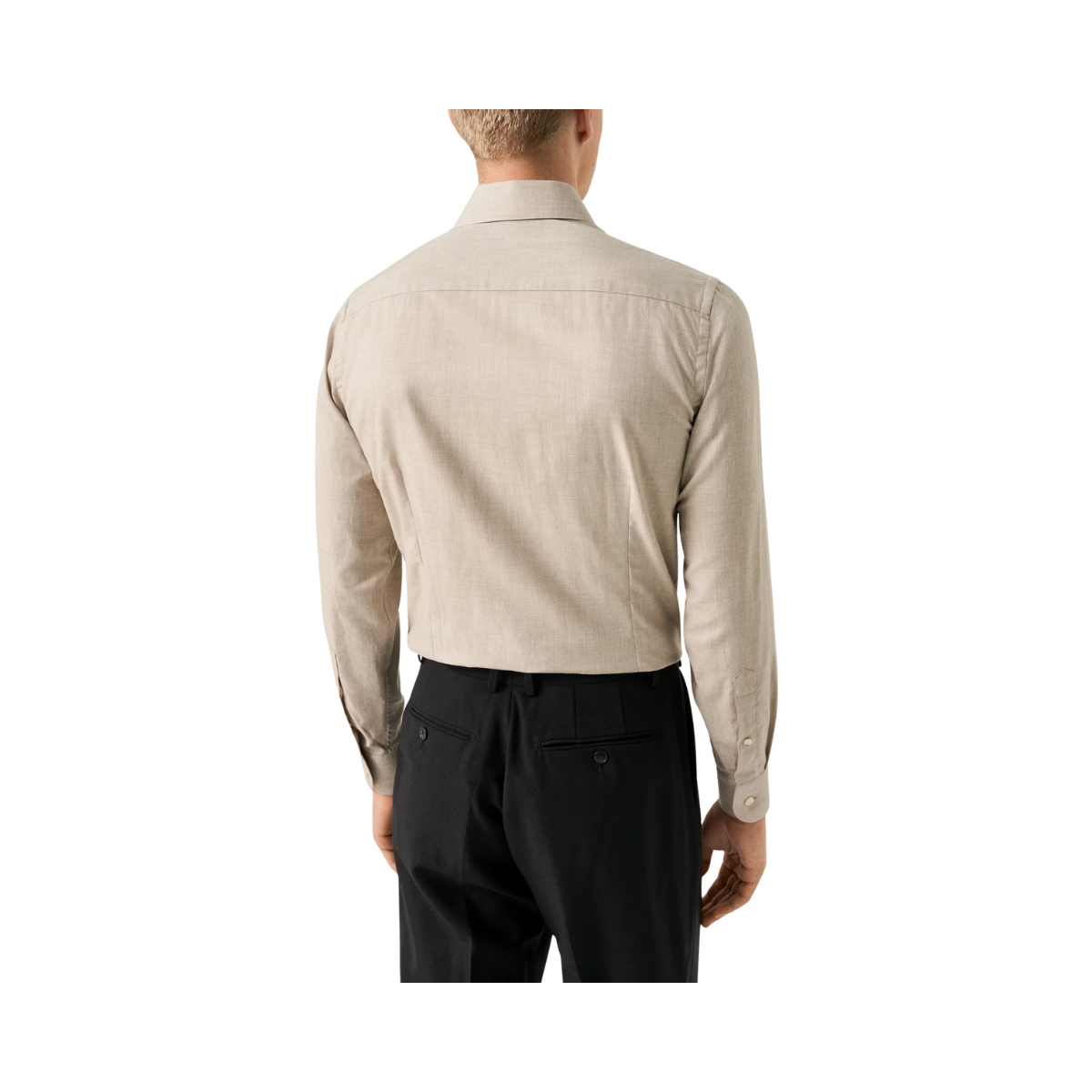 Solid Signature Flannel Shirt - Beige