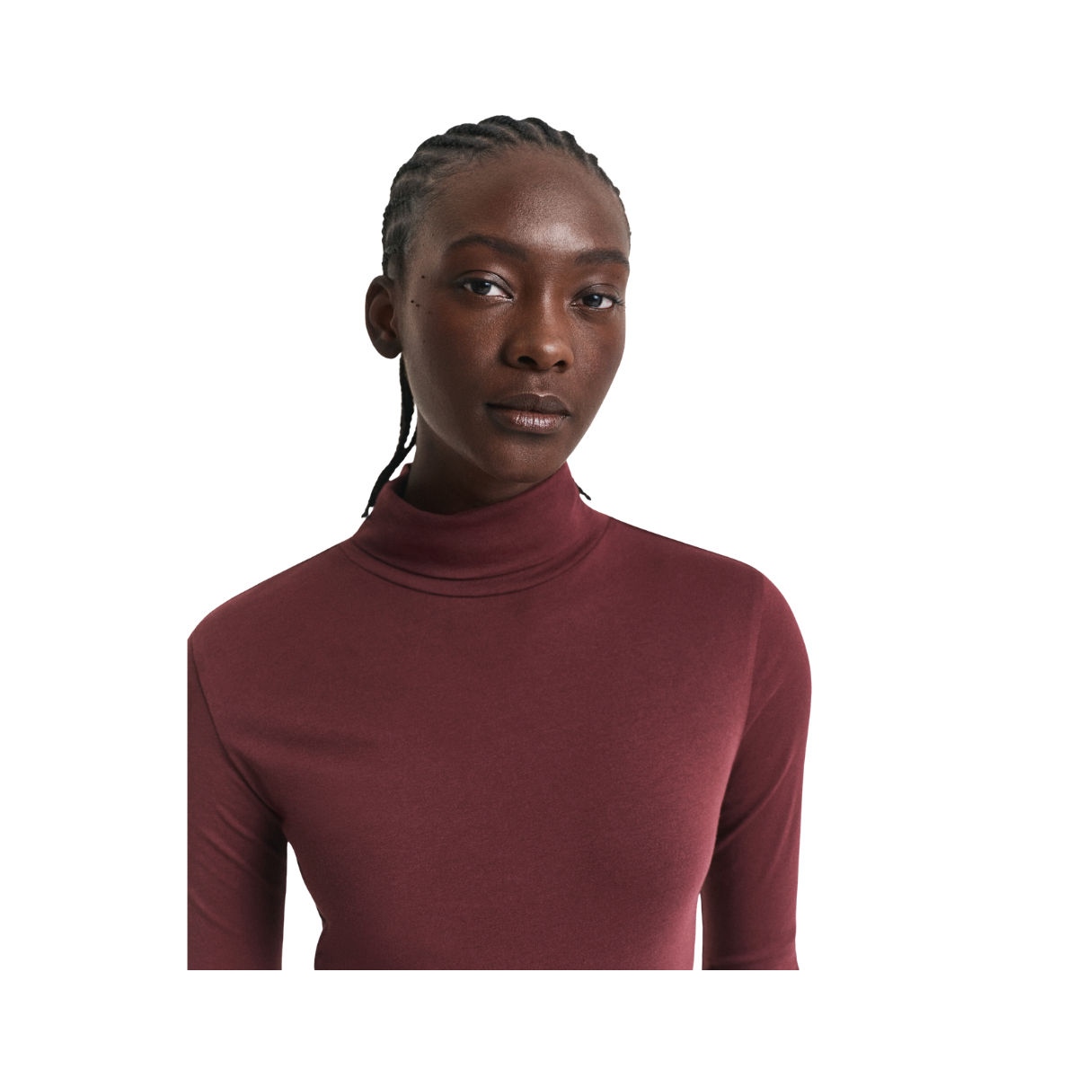 Light Cotton LS Turtleneck - Plum Wine