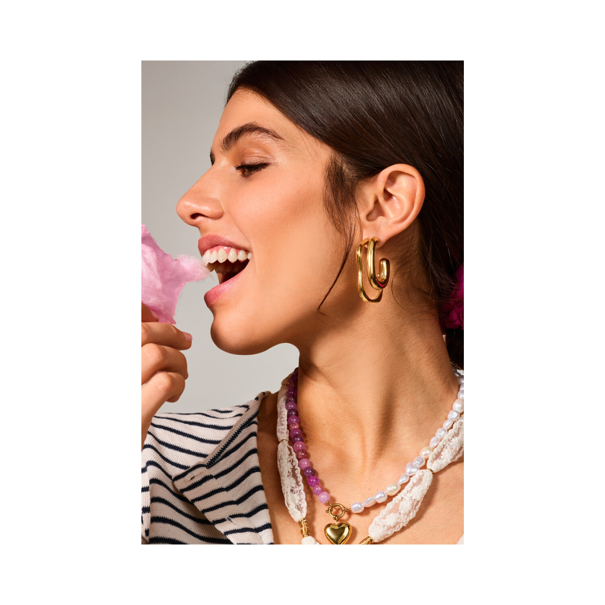 Earring irregular hoop - Gold