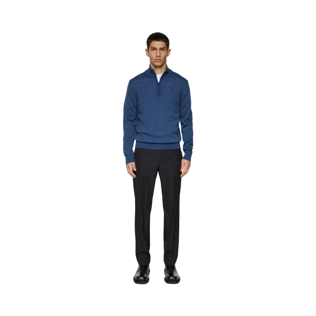 Kiyan Merino Quarter Zip - Vintage Indigo Melange