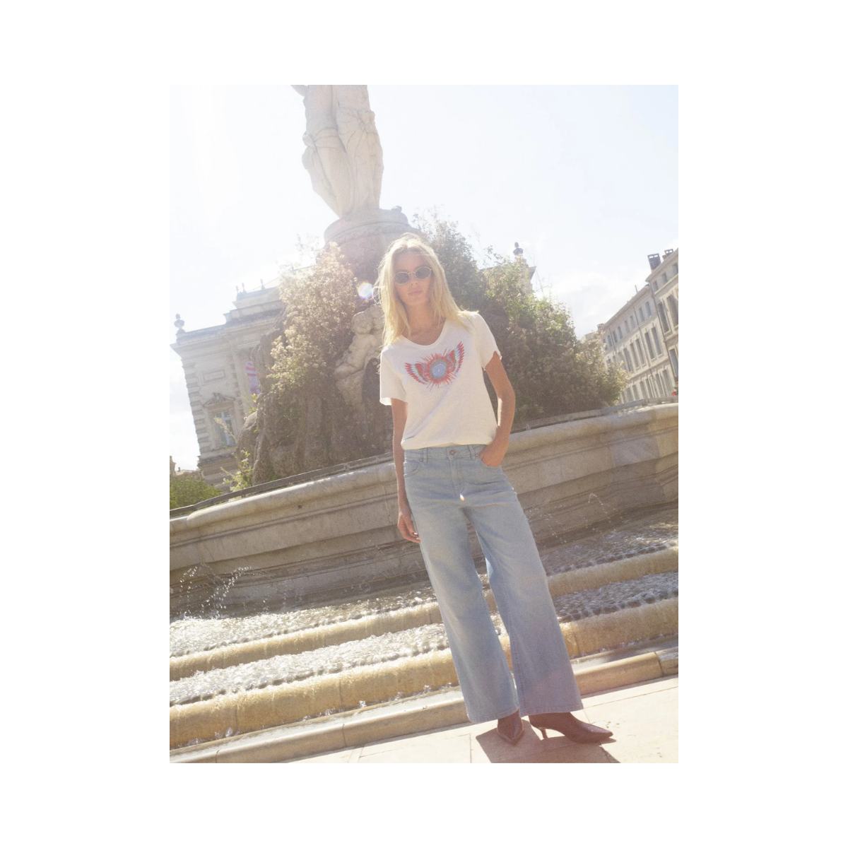 MMRomi Gethi O-SS Glam Tee - Ecru