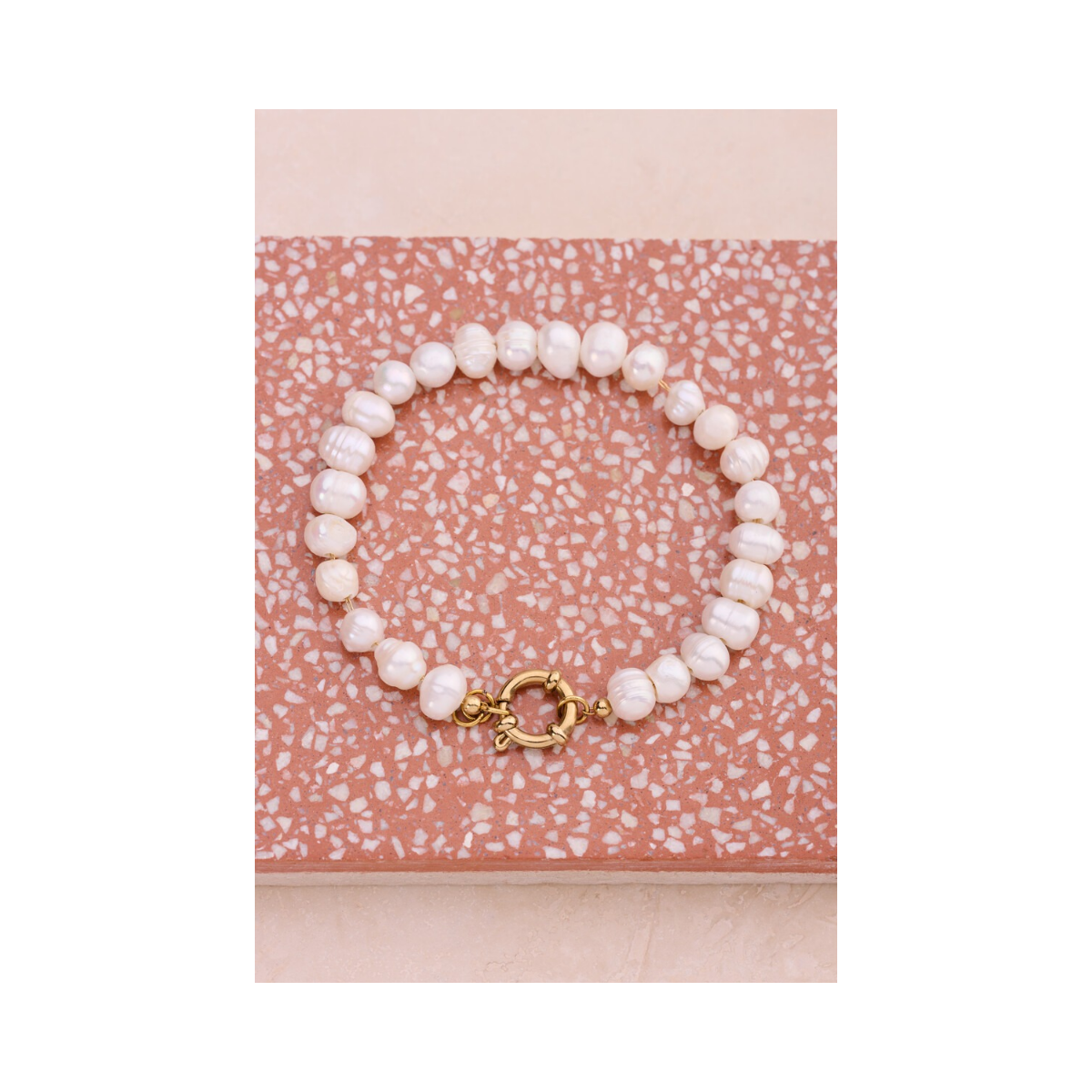 Bracelet with Natural Pearls - Gold