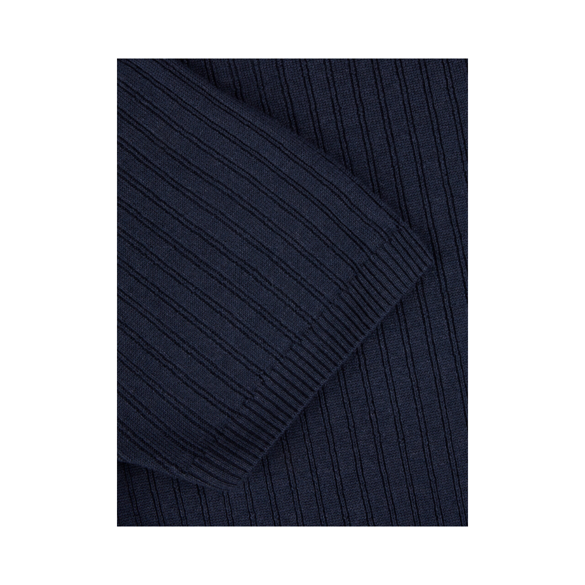 Polo Shirt Knitted Ribbed - Dark Blue