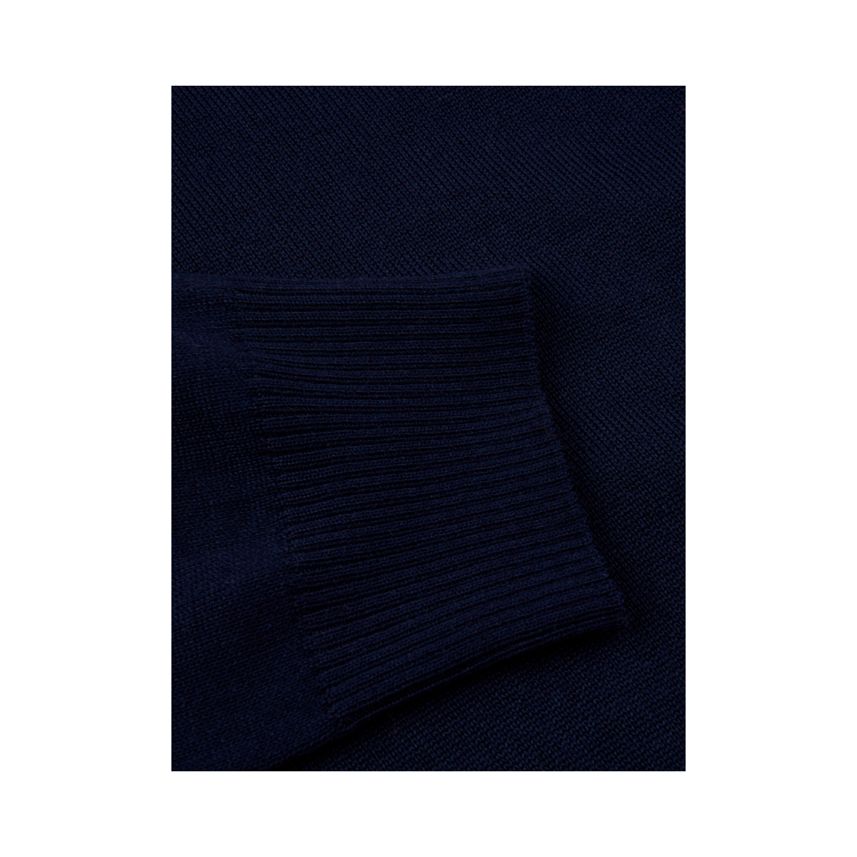 Sweater Knitted Half Zip Merino - Navy
