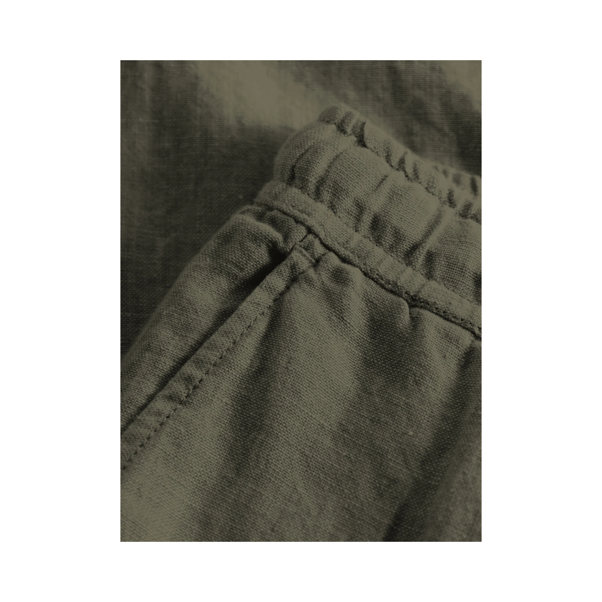 Loose linen pants - Burned Olive