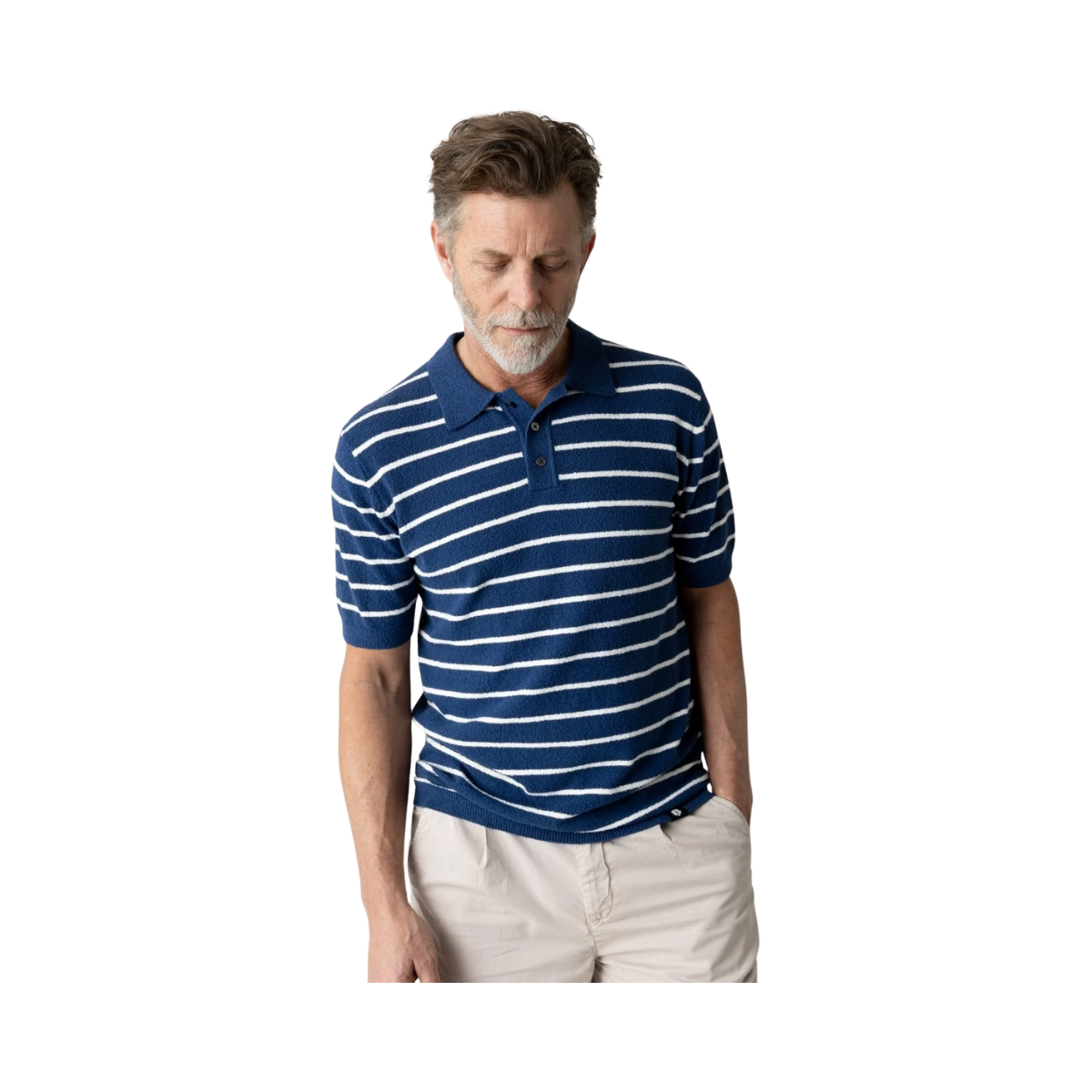 MMGKyle Bouclé Sea SS Polo Knit - Estate Blue