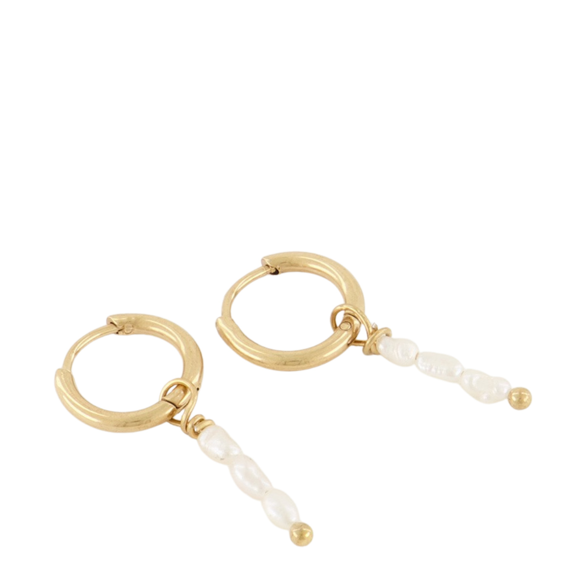 Oorbellen 3 parels - 1200 Gold
