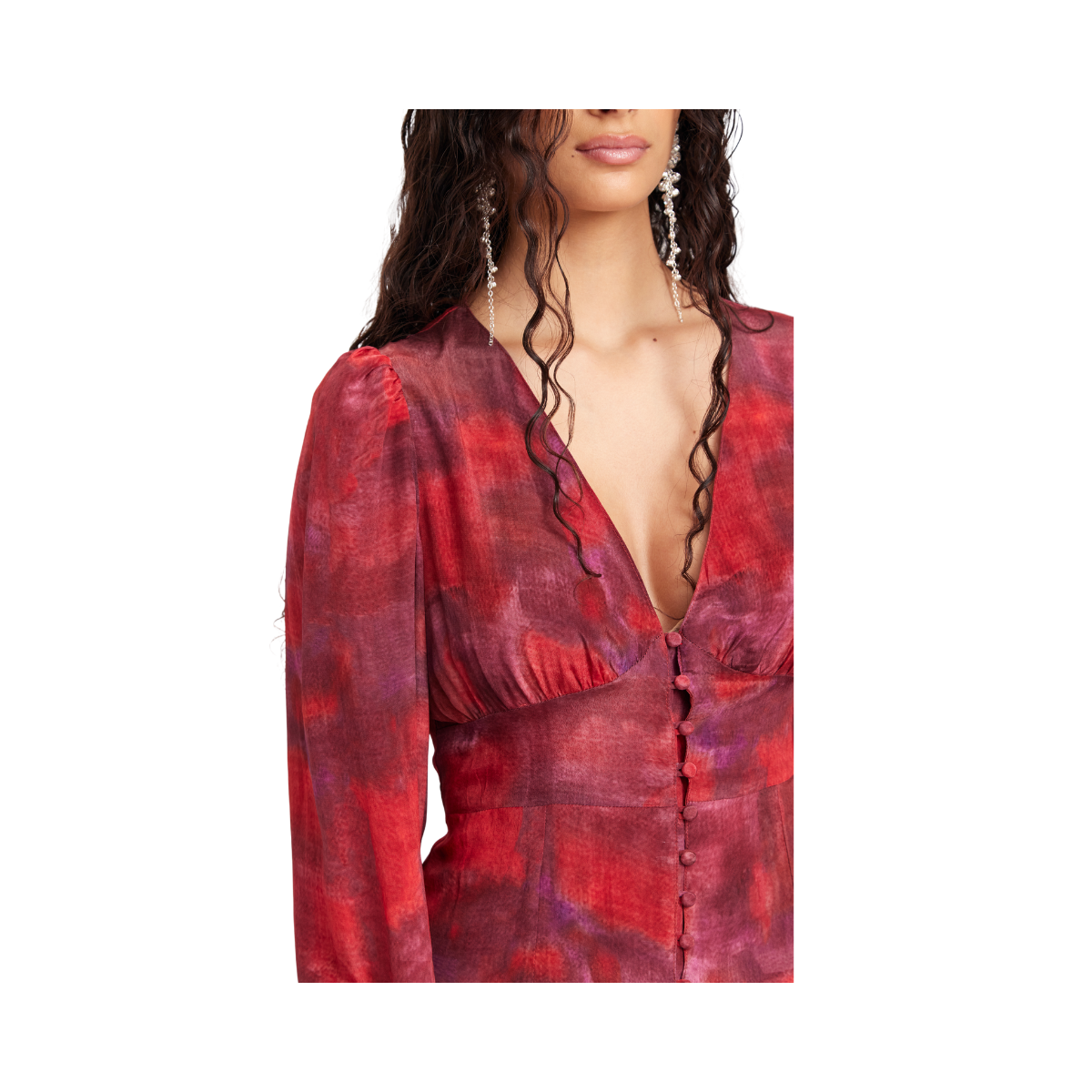 Aesthetic Dress - Red Blurr Print