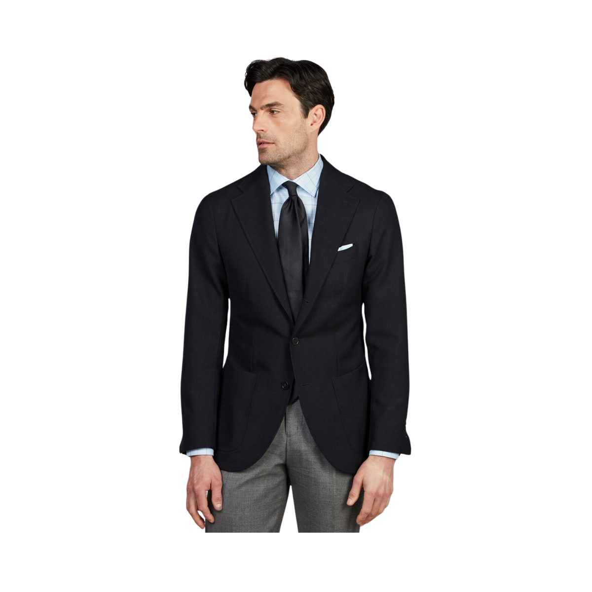 Slimline C75 RM cuff - Light Blue Check