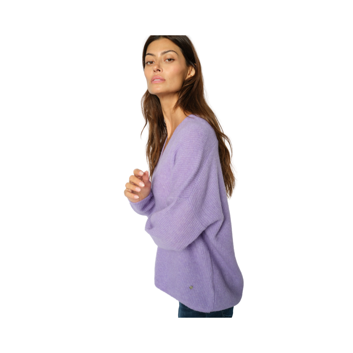 Thora V-Neck Knit - Violet Tulip