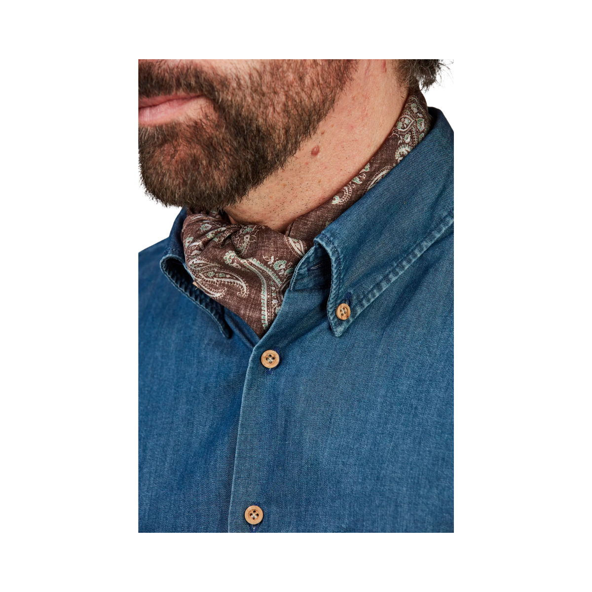 Teo Slub Denim Shirt - Blue