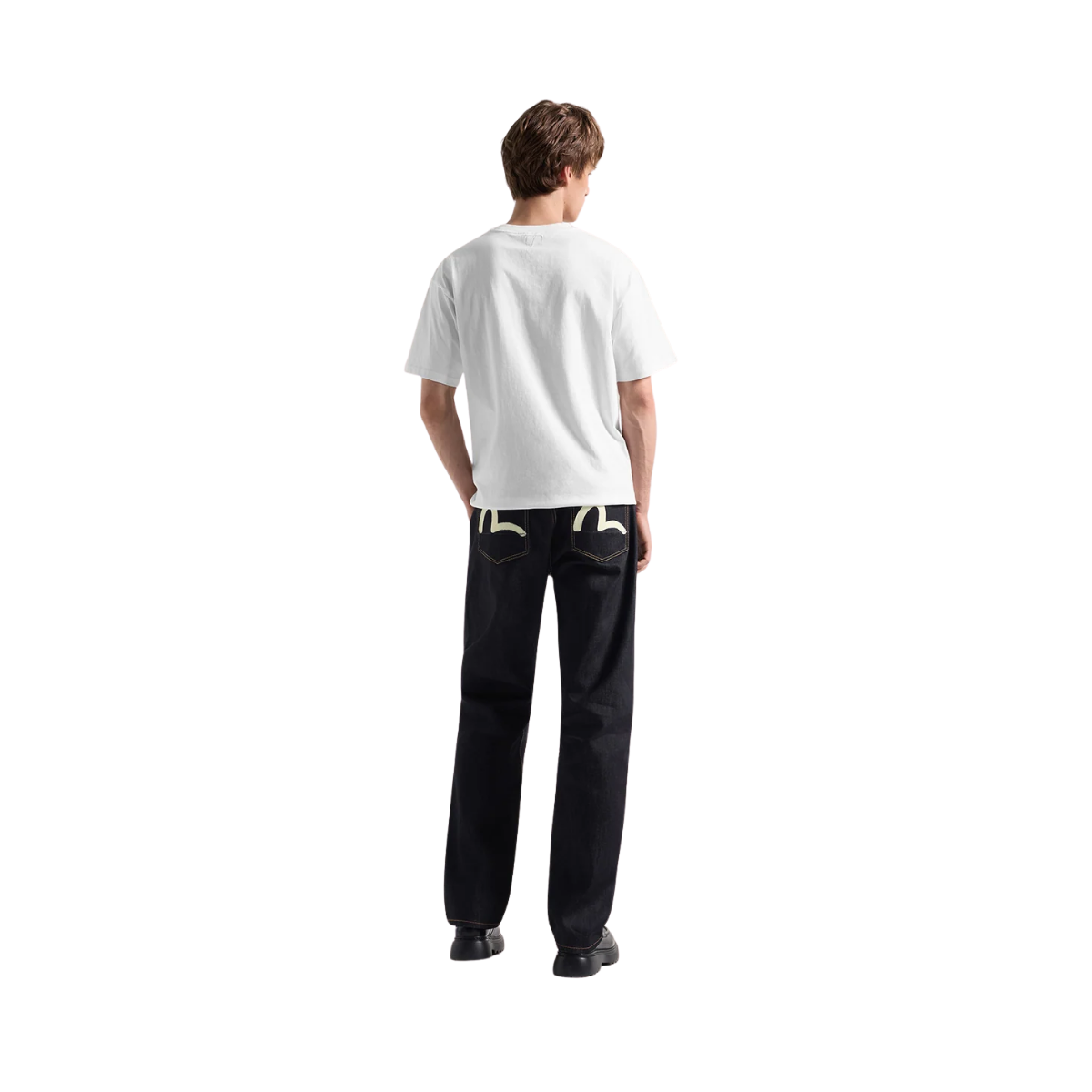 White Seagull Printed Pocket Jeans - RAW INDIGO