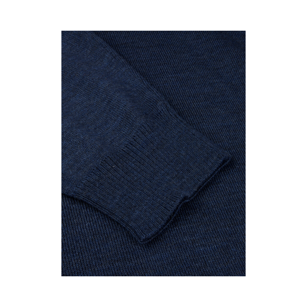 Sweater Knitted Half Zip Merino - Dark Blue