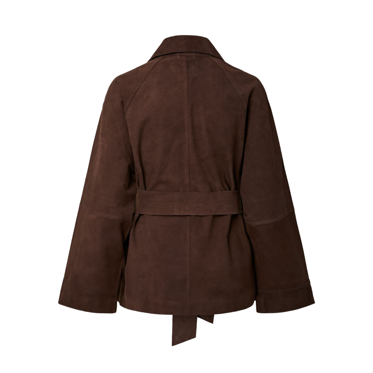YASRuna Suede Kimono Jacket - Coffee Bean
