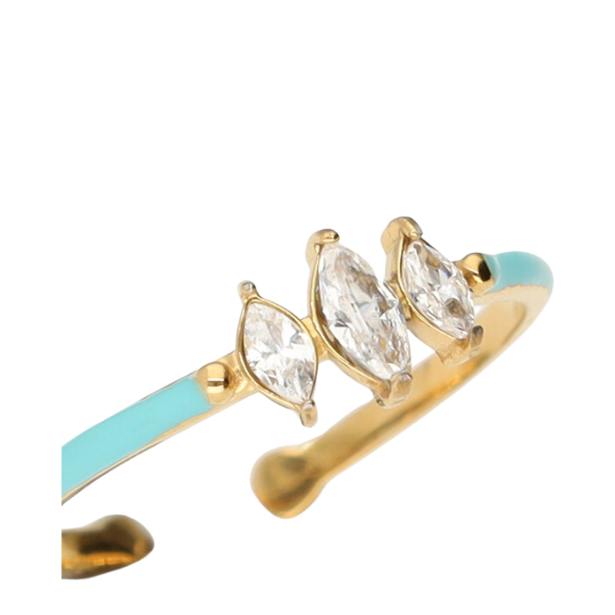 Ring Fine Blue 3 Strass - 1200 Gold