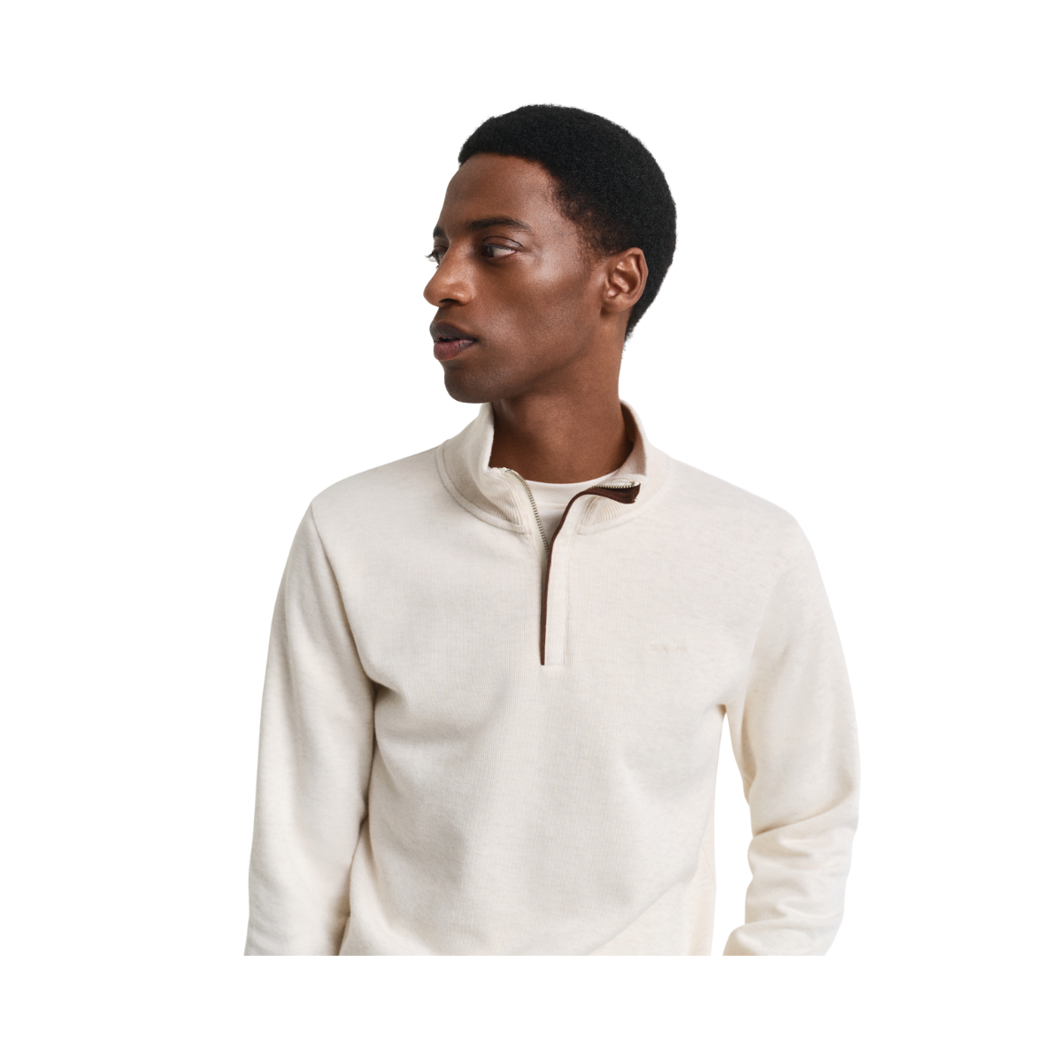 Sacker Rib Half Zip - Cream