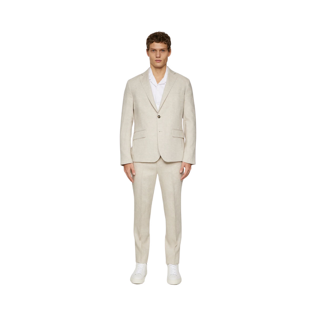 Elton U Super Linen Blazer - Moonbeam