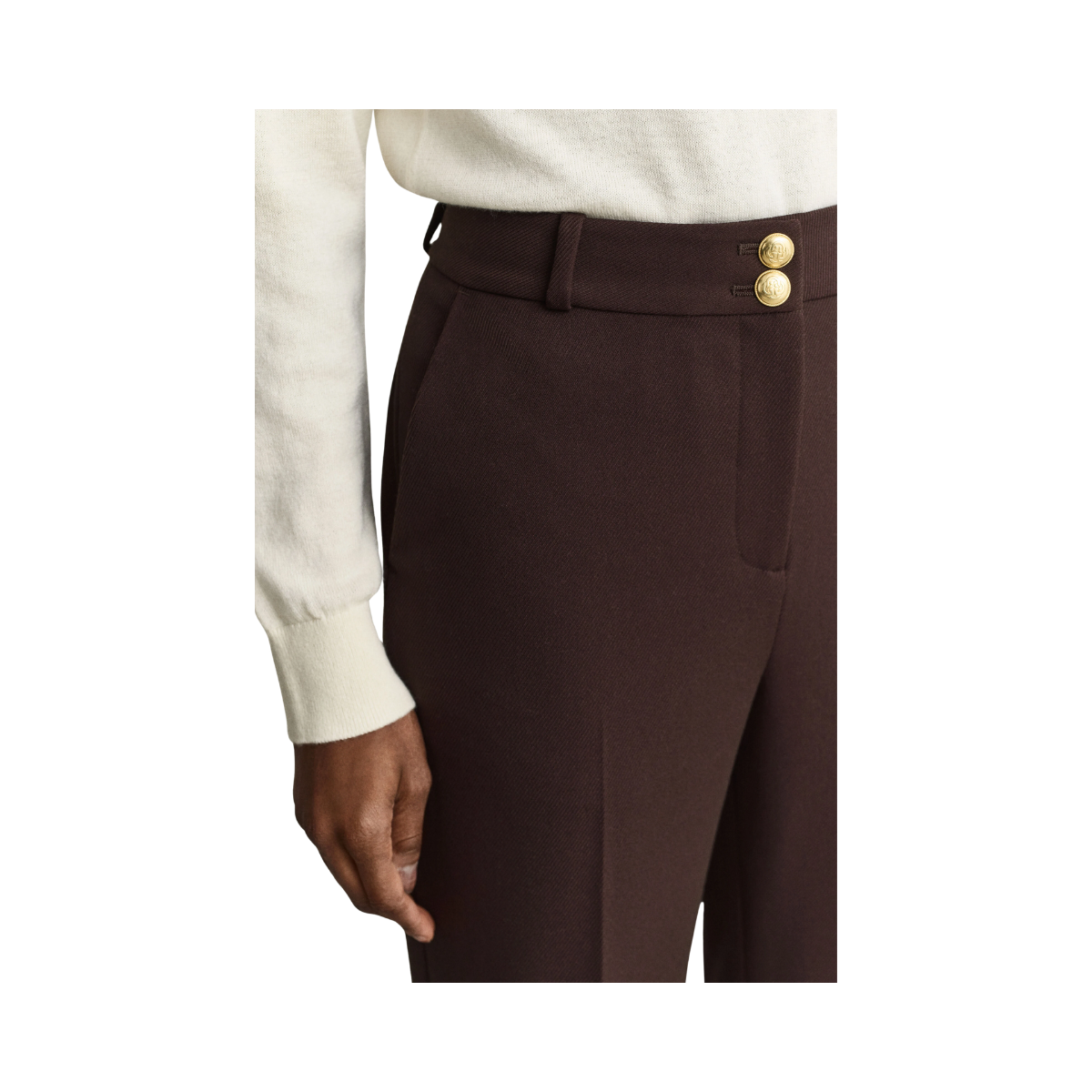Slim Flare Nautical Pants - Deep Brown