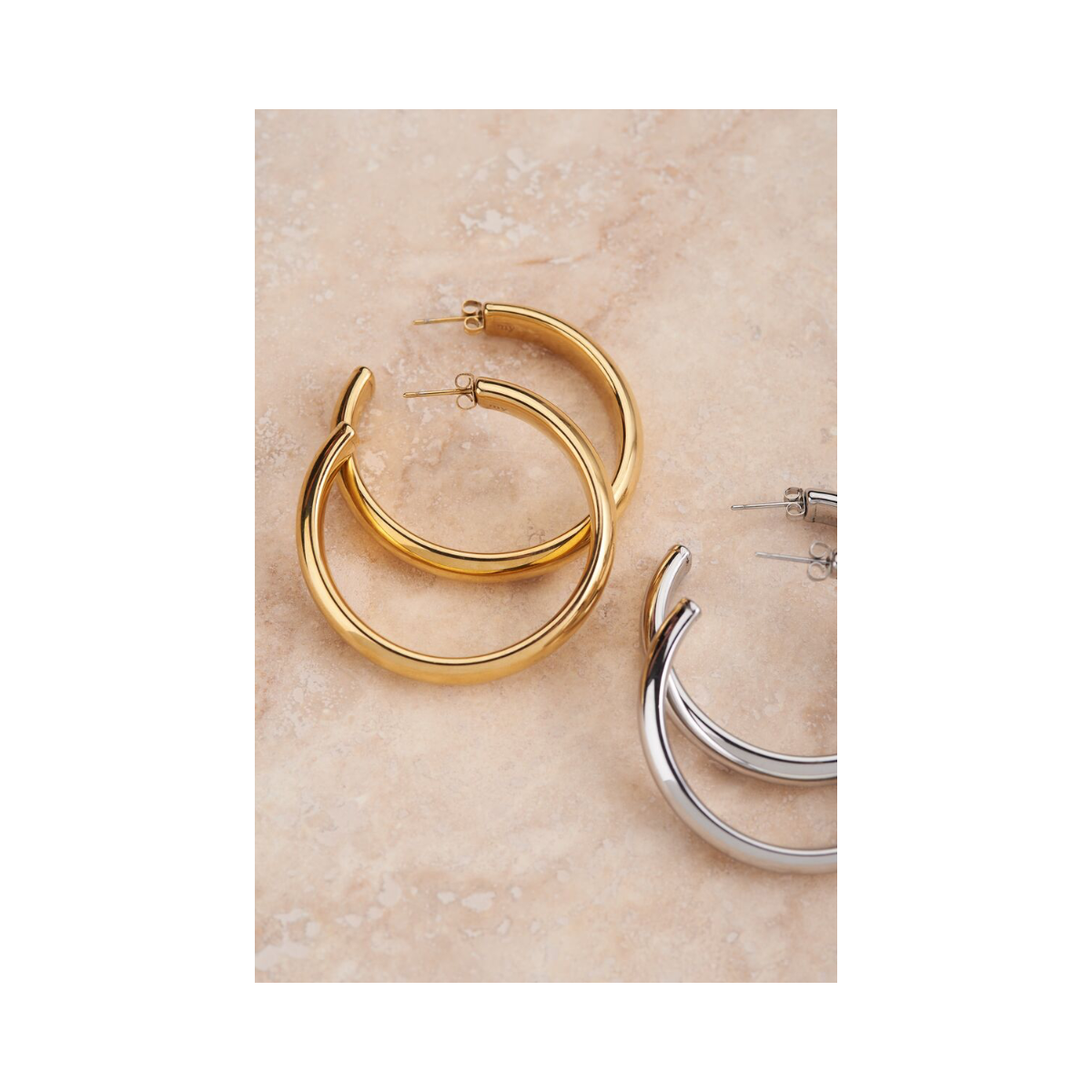 Earring Hoop Big - Gold