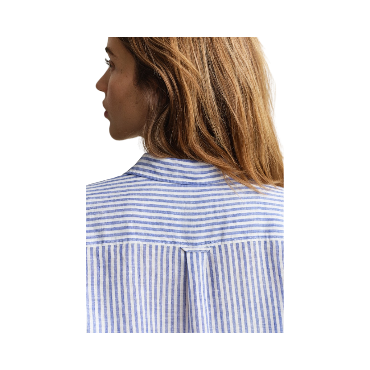 Striped Linen LS Shirt - Royal Blue
