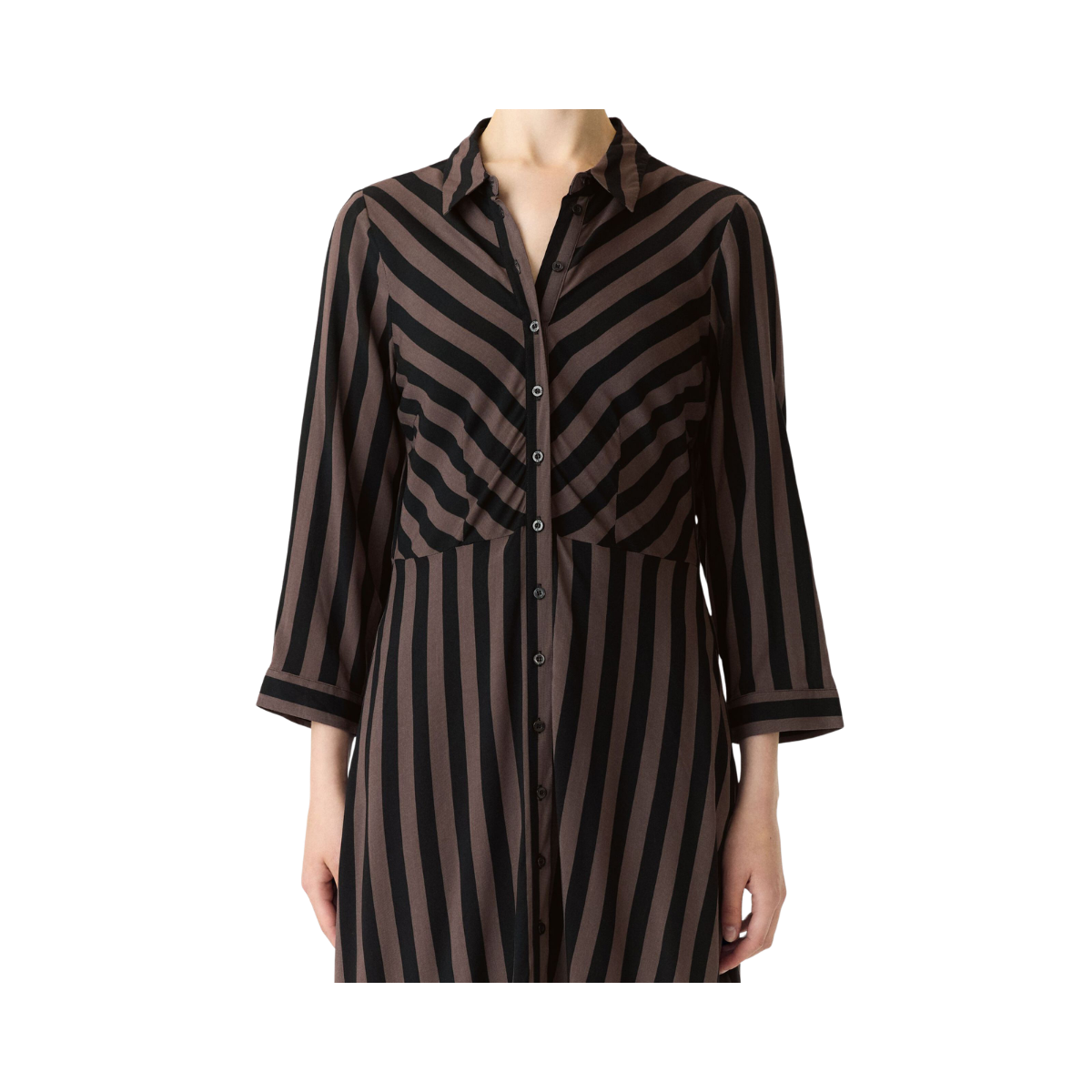YASSavanna Long Shirt Dress - Chocolate brown