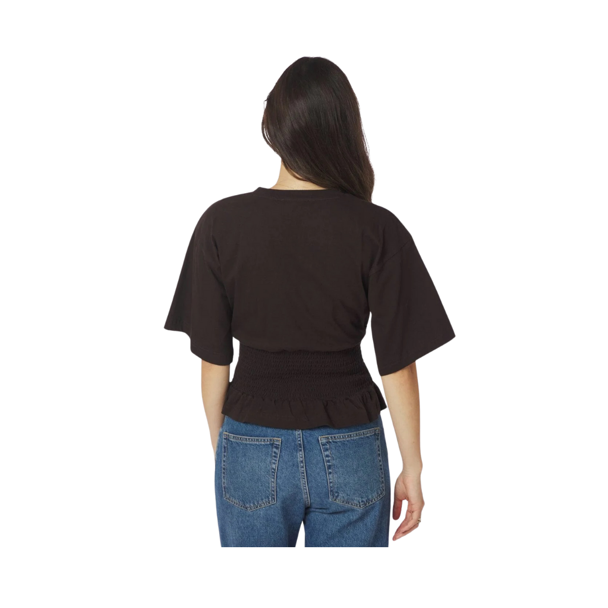 Dray Boxy Smock Tee - Dark Brown