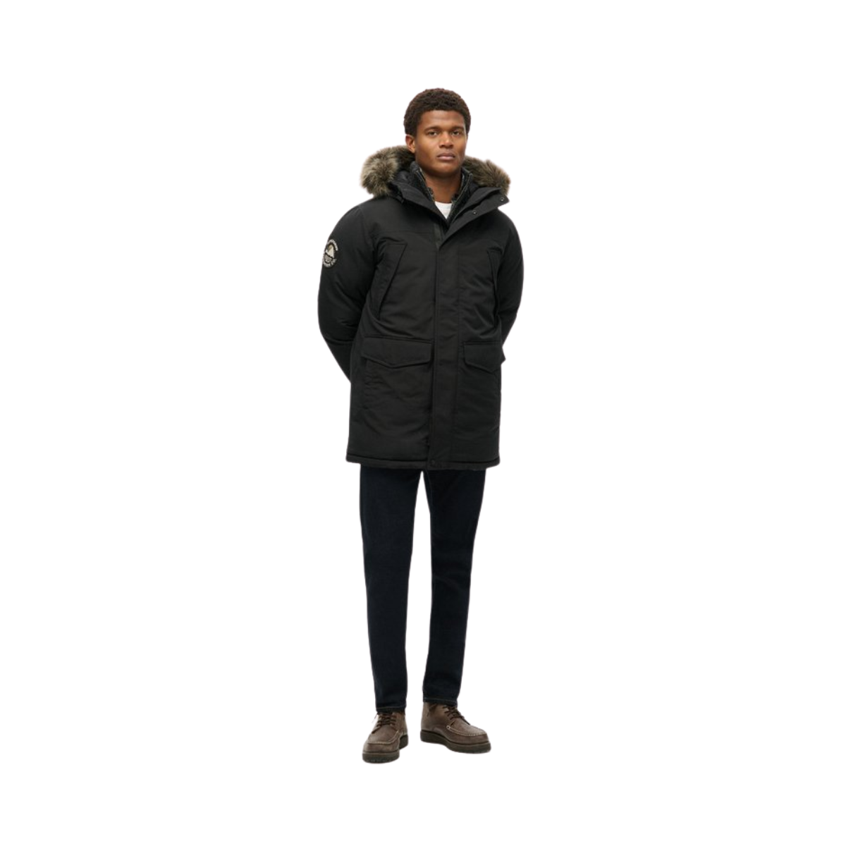 Everest Faux Fur Parka Jacket - 12A Jet Black