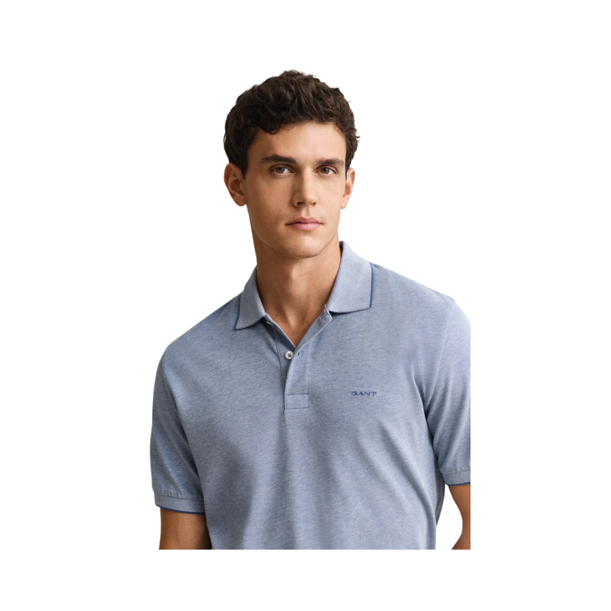 2 Tone SS Polo - 442 VINTAGE BLUE