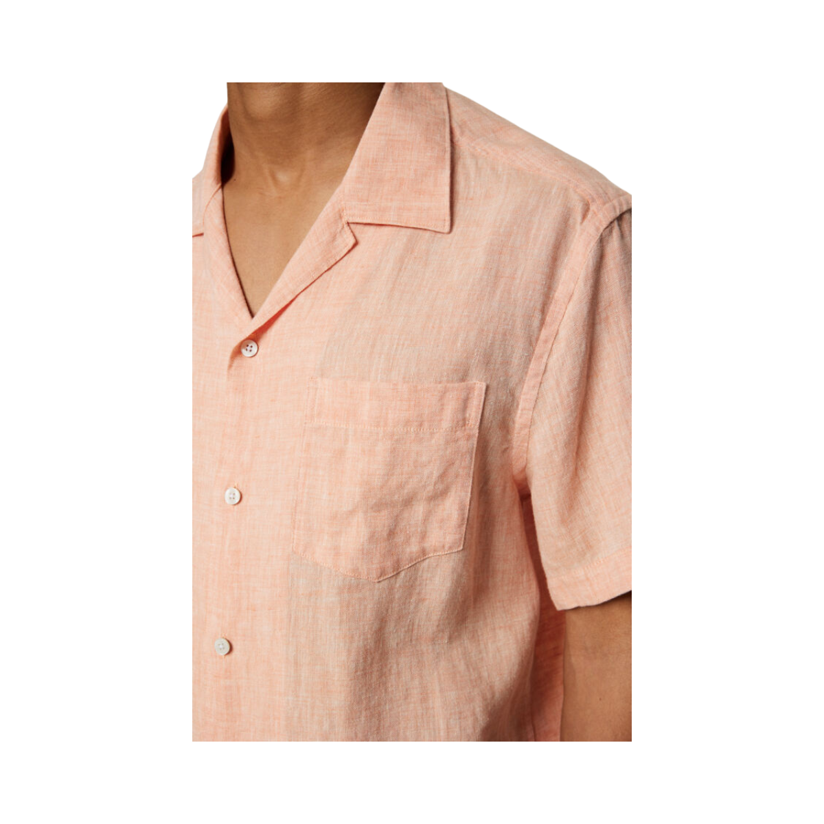 Elio Linen Melange Shirt - Mock Orange