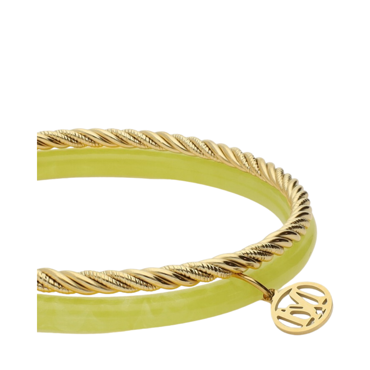 Bangle Set Thin Green - Gold