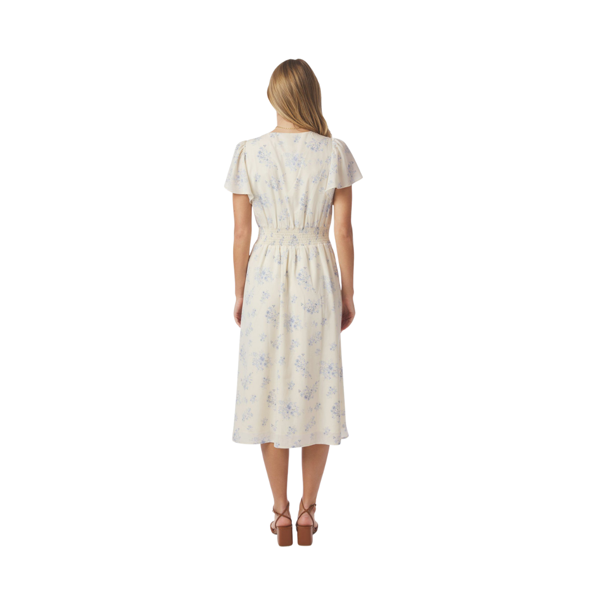 Eleni Delicate Flower Dress - Creme