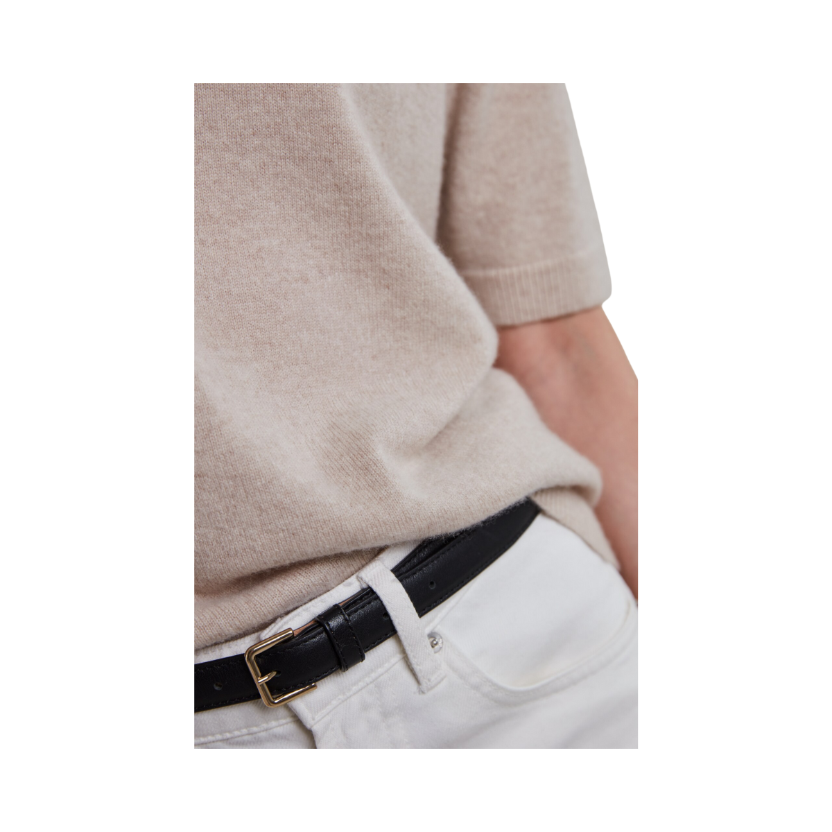 Janet Short Sleeve Knit - Beige