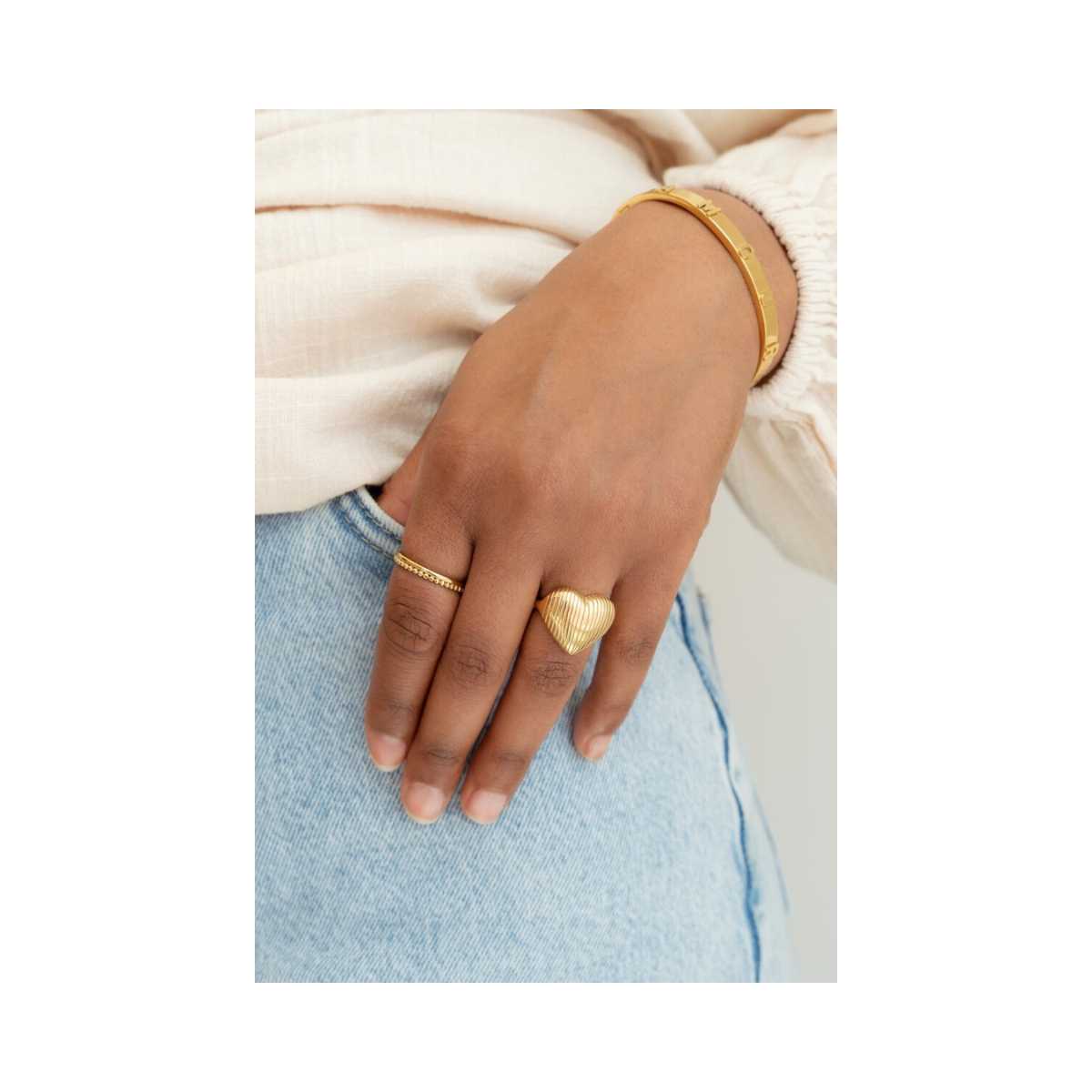 Ring stripe heart OS - 1200 Gold