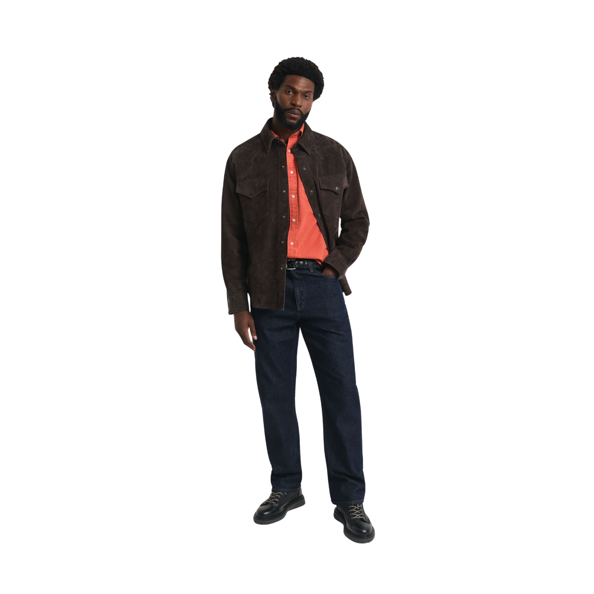 Gmnt Dyed Twill Shirt - Deep Orange