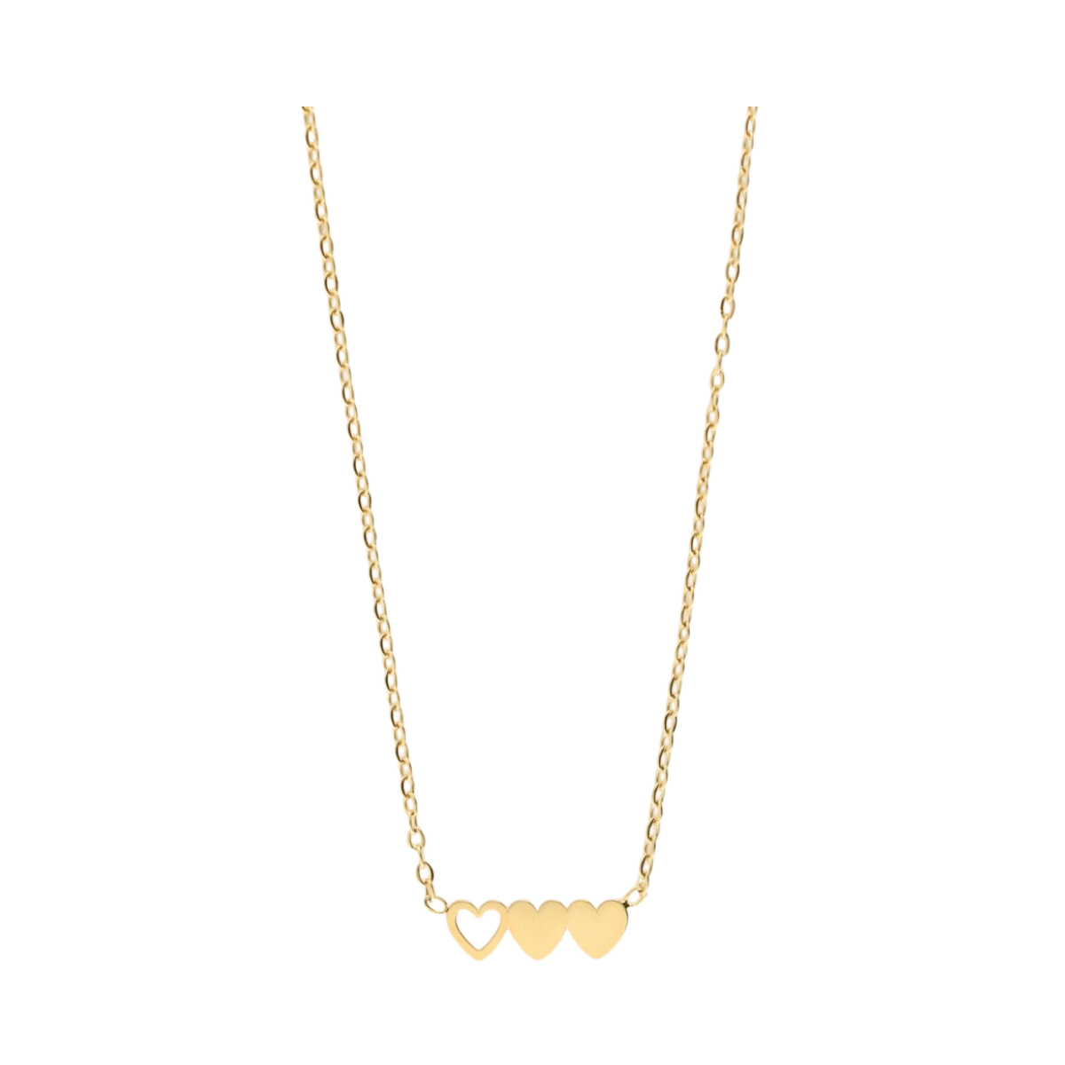 Necklace Set 3 Hearts - Gold