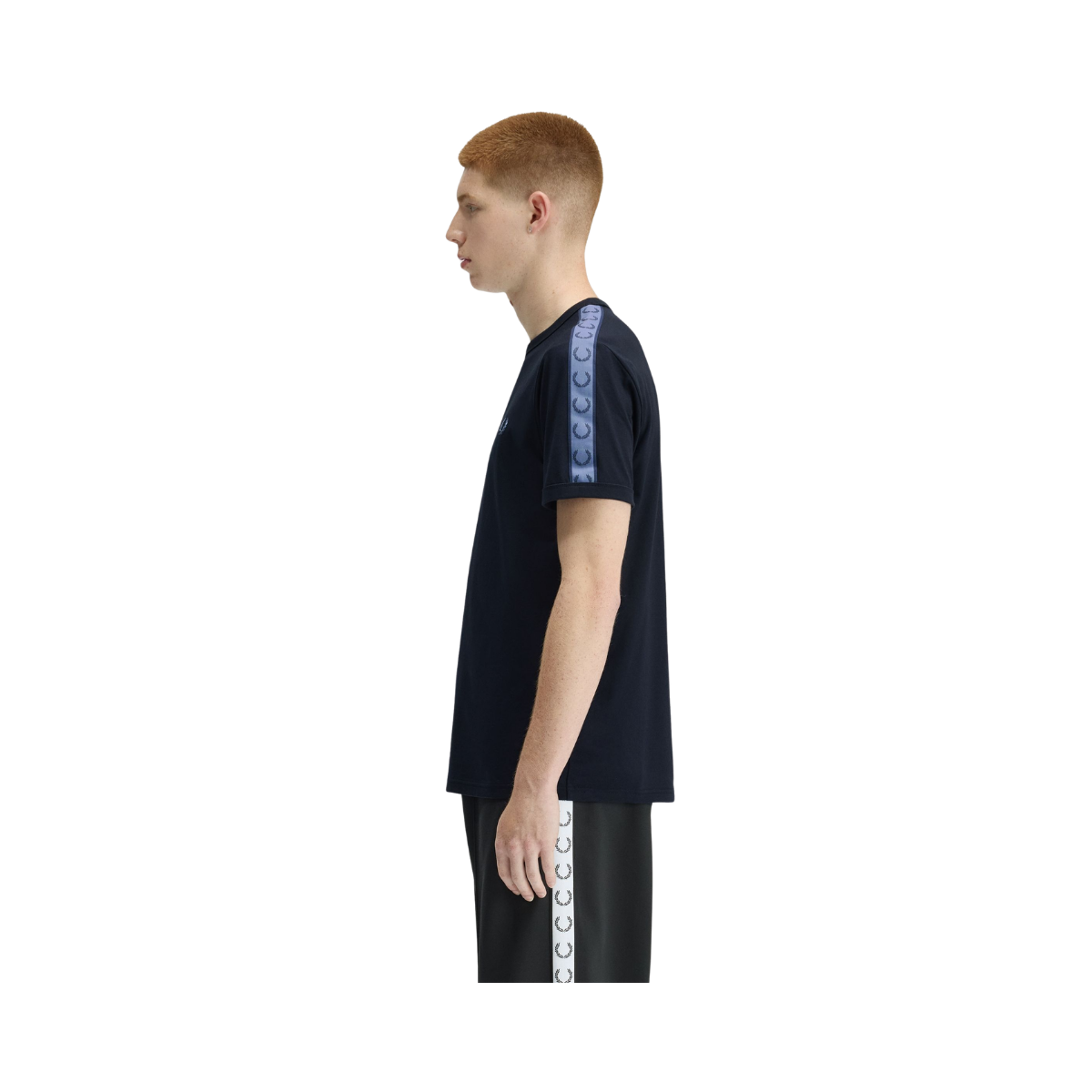 Contrast Tape Ringer Tee - Navy