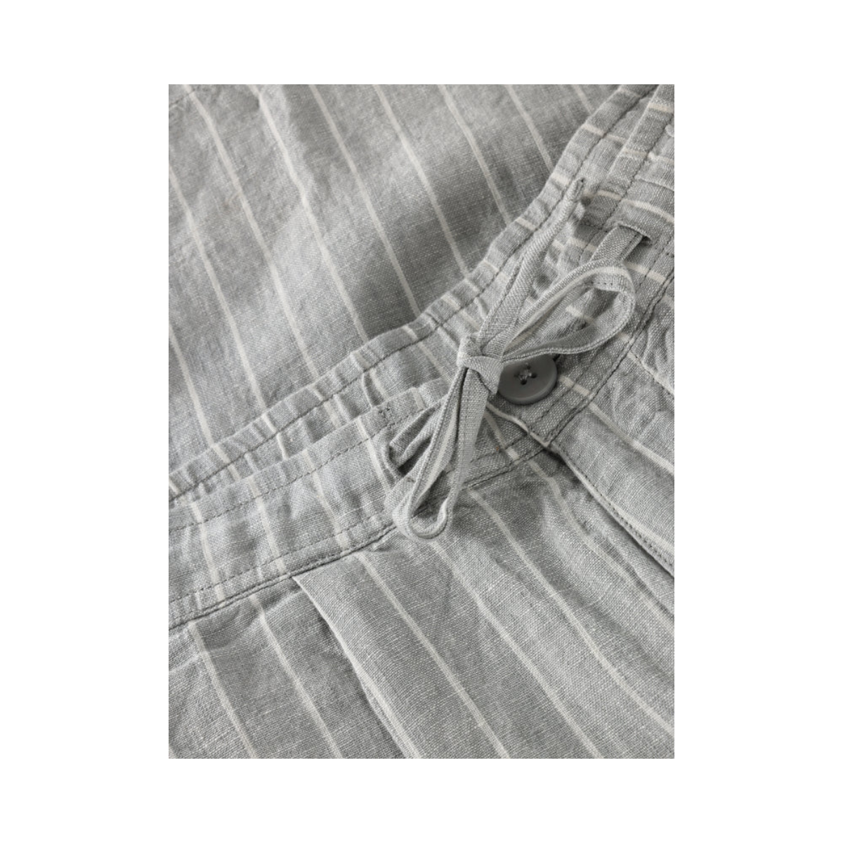 Fig Linen Stripe Shorts - Grey Stripe