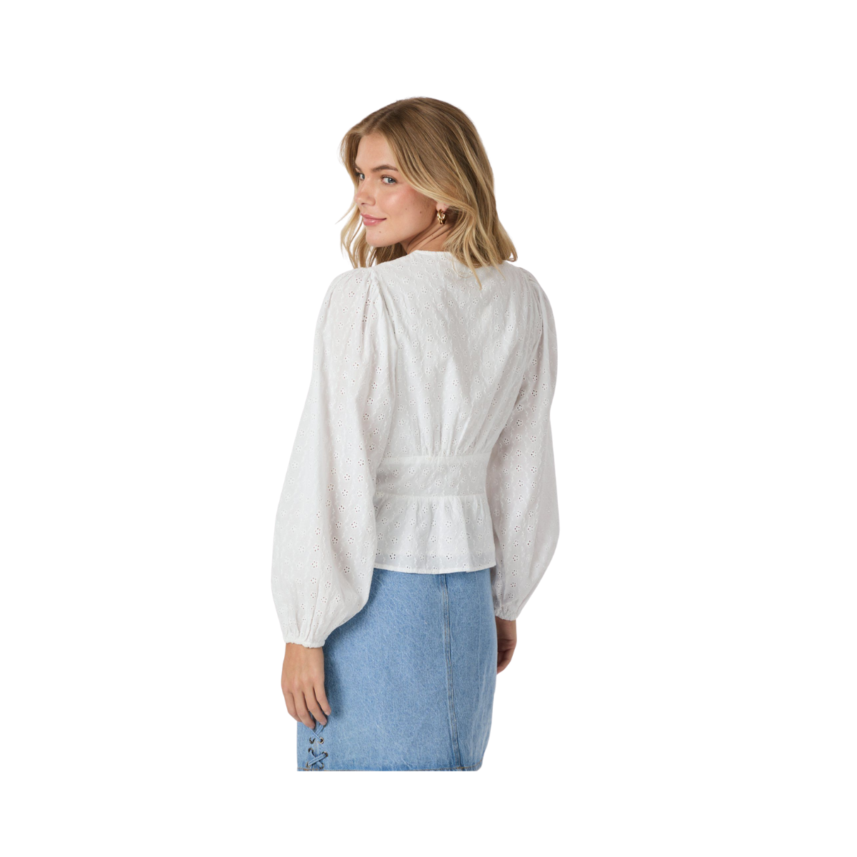 Neroni Embroidery Blouse - White