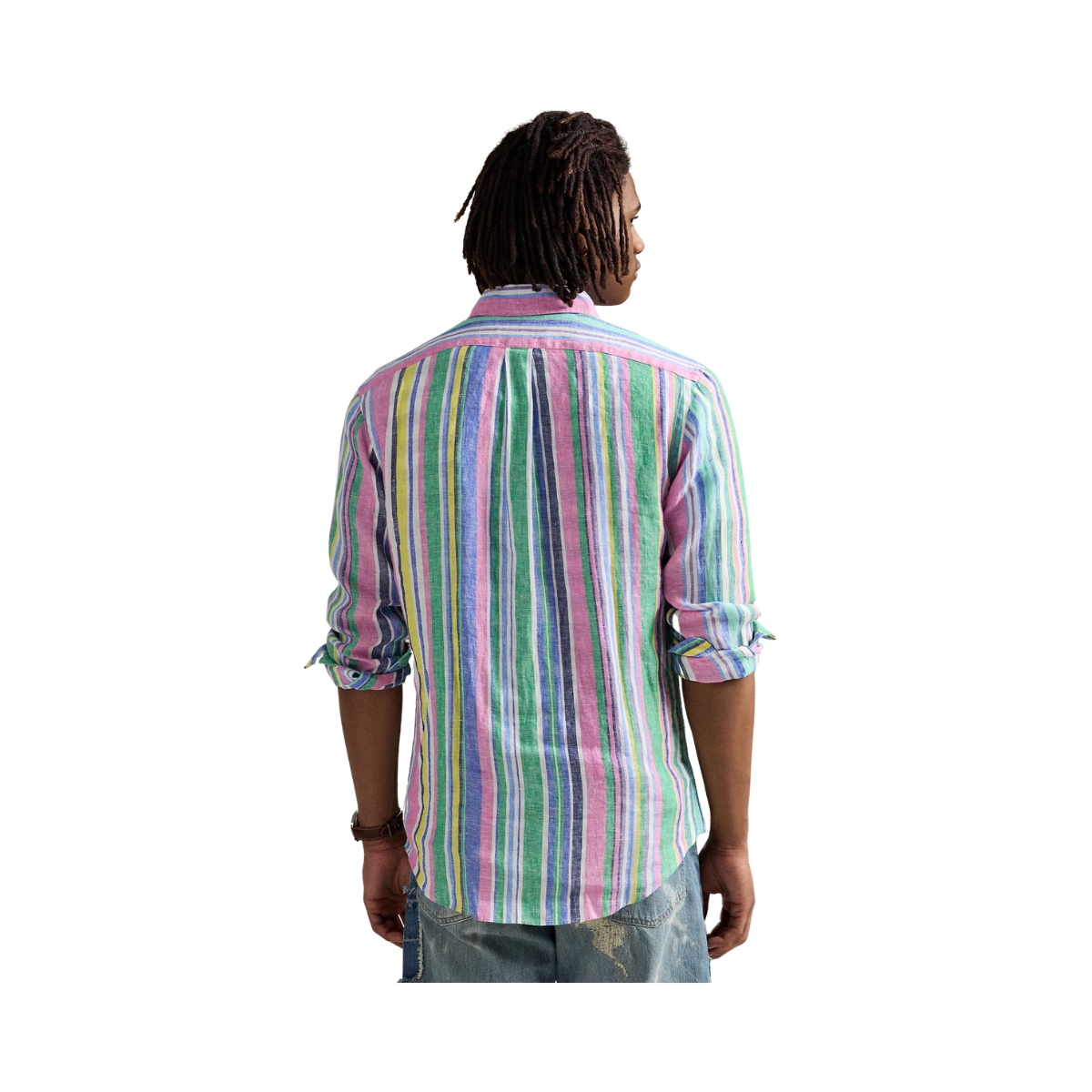 Long Sleeve Sport Shirt - Green/Pink Multi