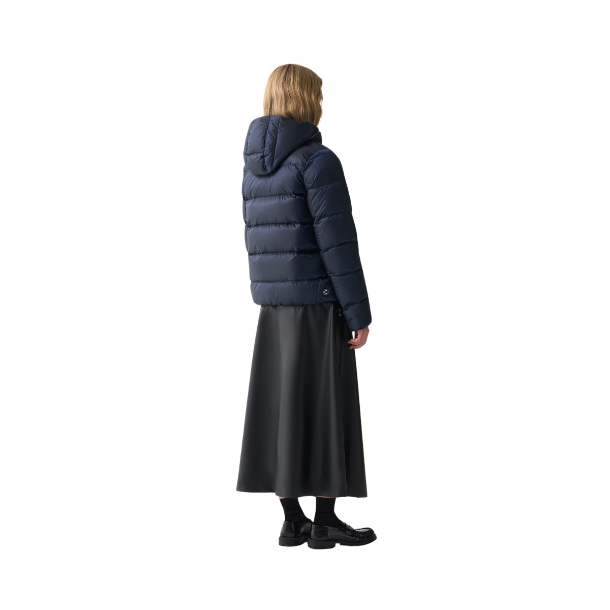 Ladies Down Jacket with Detachable Hood - 68 Navy Blue