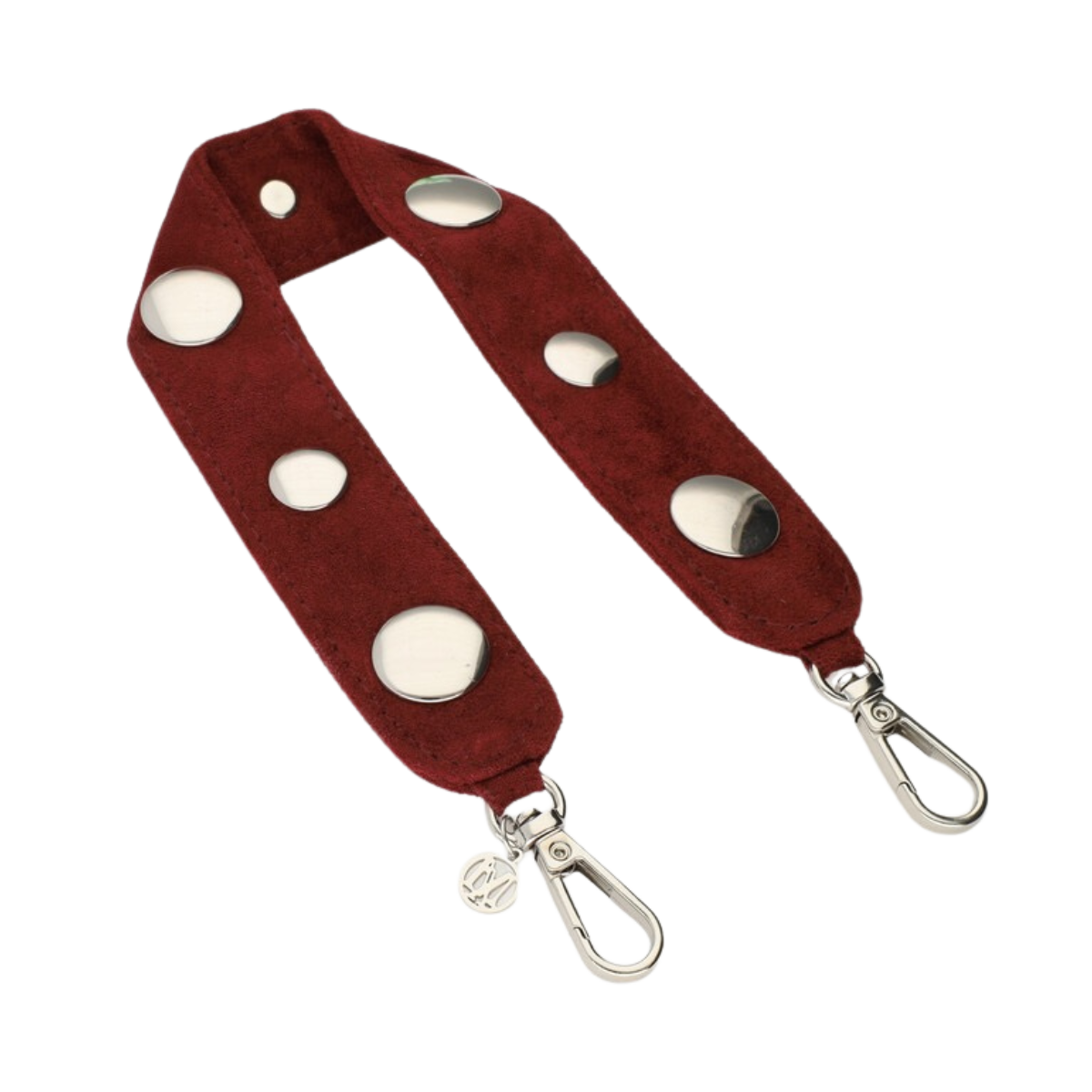 Phone cord suede studs burgundy - 275 Dark Red